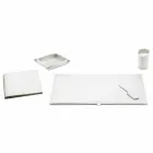 Schreibtischzubehör aus regeneriertem Leder 5 Stück Made in Italy - Aristoteles Viadurini