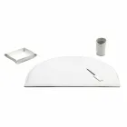 Schreibtischzubehör aus regeneriertem Leder 4 Stück Made in Italy - Medea Viadurini