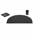 Schreibtischzubehör aus regeneriertem Leder 4 Stück Made in Italy - Medea Viadurini