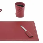 Zubehör 4-teiliger Schreibtisch aus regeneriertem Leder Made in Italy - Ascanio Viadurini