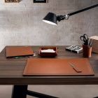 Zubehör 5-teiliger Schreibtisch aus regeneriertem Leder Made in Italy - Ascanio Viadurini