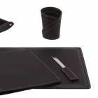 Zubehör 5-teiliger Schreibtisch aus regeneriertem Leder Made in Italy - Ascanio Viadurini