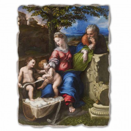 großes Fresko R. Sanzio &quot;Heilige Familie unter der Eiche&quot; Viadurini