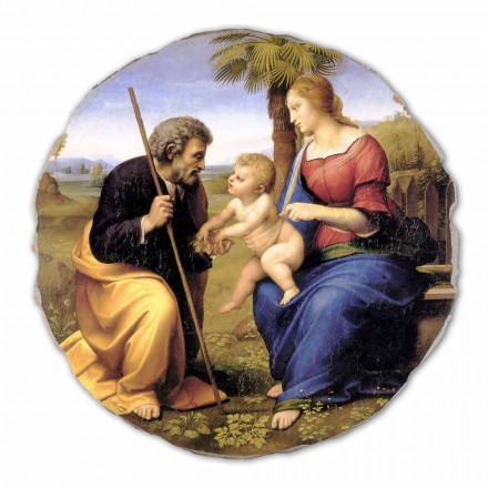 großes Fresko Raffaello Sanzio &quot;Heilige Familie mit der Palme&quot; Viadurini