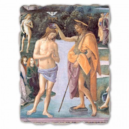 großes Spiel Perugino fresco &quot;Taufe Christi&quot; Viadurini
