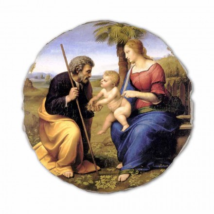 Fresko Reproduktion Raffaello Sanzio &quot;Heilige Familie mit der Palme&quot; Viadurini
