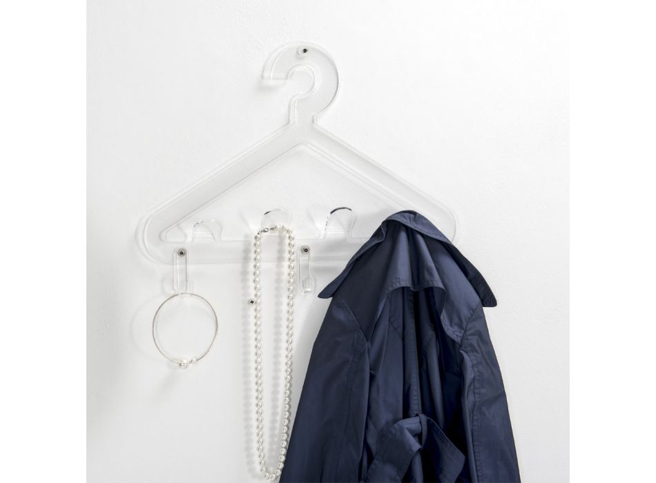 Wandgarderobe Kleiderbügel aus recycelbarem Plexiglas 2 Stück - Tirreno Viadurini