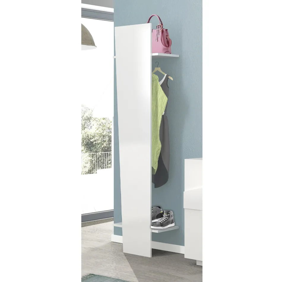 Design-Garderobe für den Eingangsbereich aus weißem Holz, Schiefer oder Beton - Fjona Viadurini