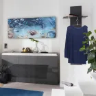 Flurgarderobe aus glänzendem Holz in Weiß oder Anthrazit - Emanuelito Viadurini