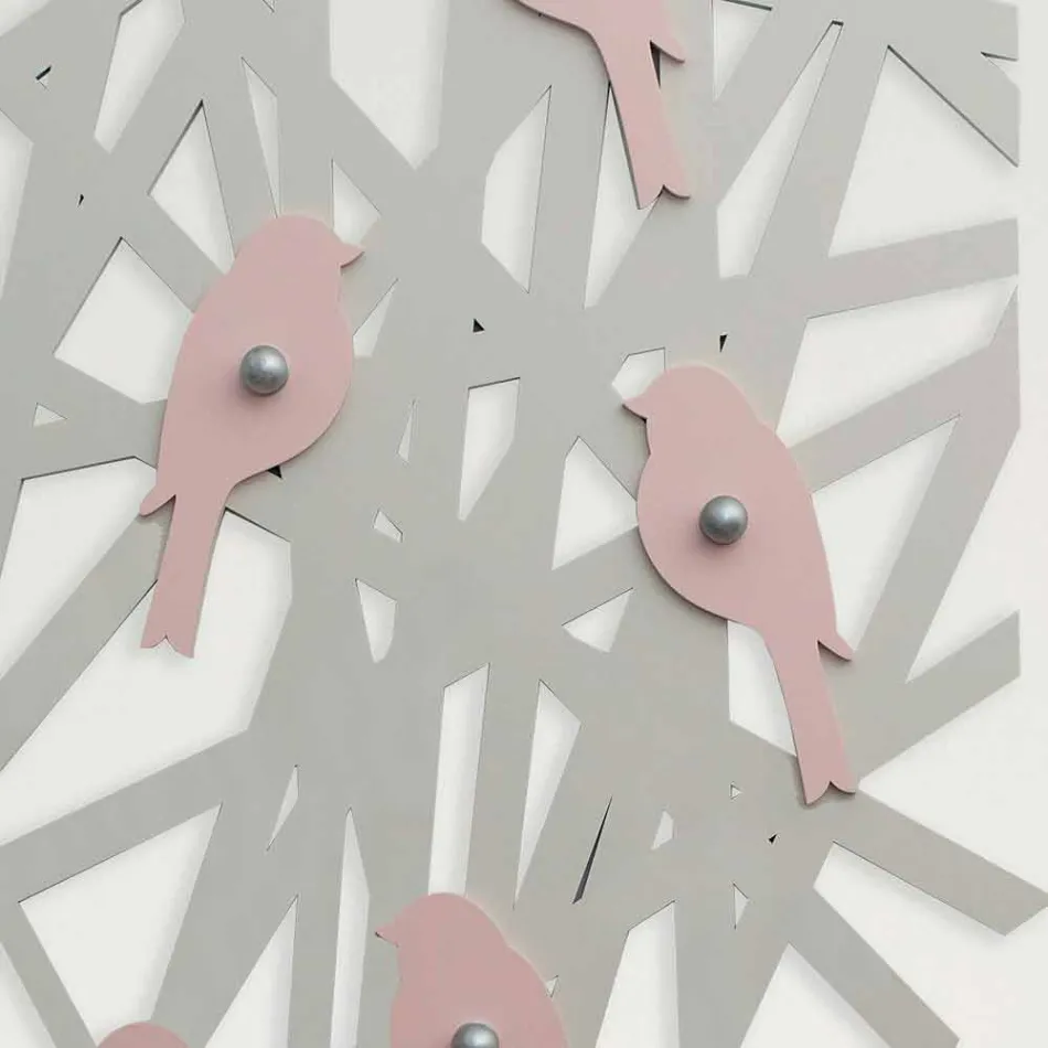 Wandgarderobe aus farbigem Holz mit modernem Design - Alberuccell Viadurini