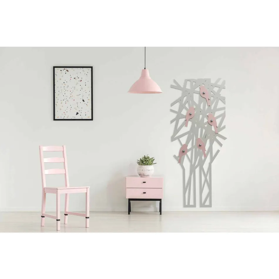 Wandgarderobe aus farbigem Holz mit modernem Design - Alberuccell Viadurini