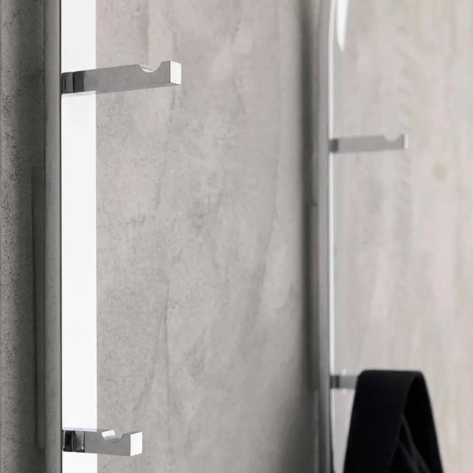 Metallwand Kleiderbügel mit 2 Haken und LED-Licht Made in Italy - Osmio Viadurini