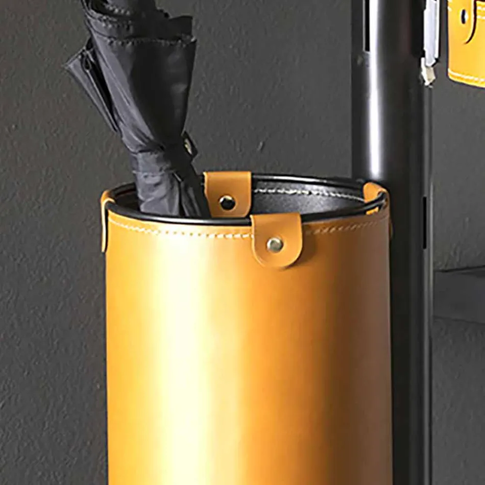 Modernes Design Leder Kleiderbügel in Made in Italy Leder - Adelfo Viadurini