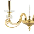 Wandleuchte mit 2 Lichtern aus mundgeblasenem Glas und klassischem optischem Luxuskristall - Cassea Viadurini