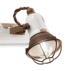 Wandlampe mit 2 industriellen handwerklichen Strahlern aus Eisen und Keramik - Loft Viadurini