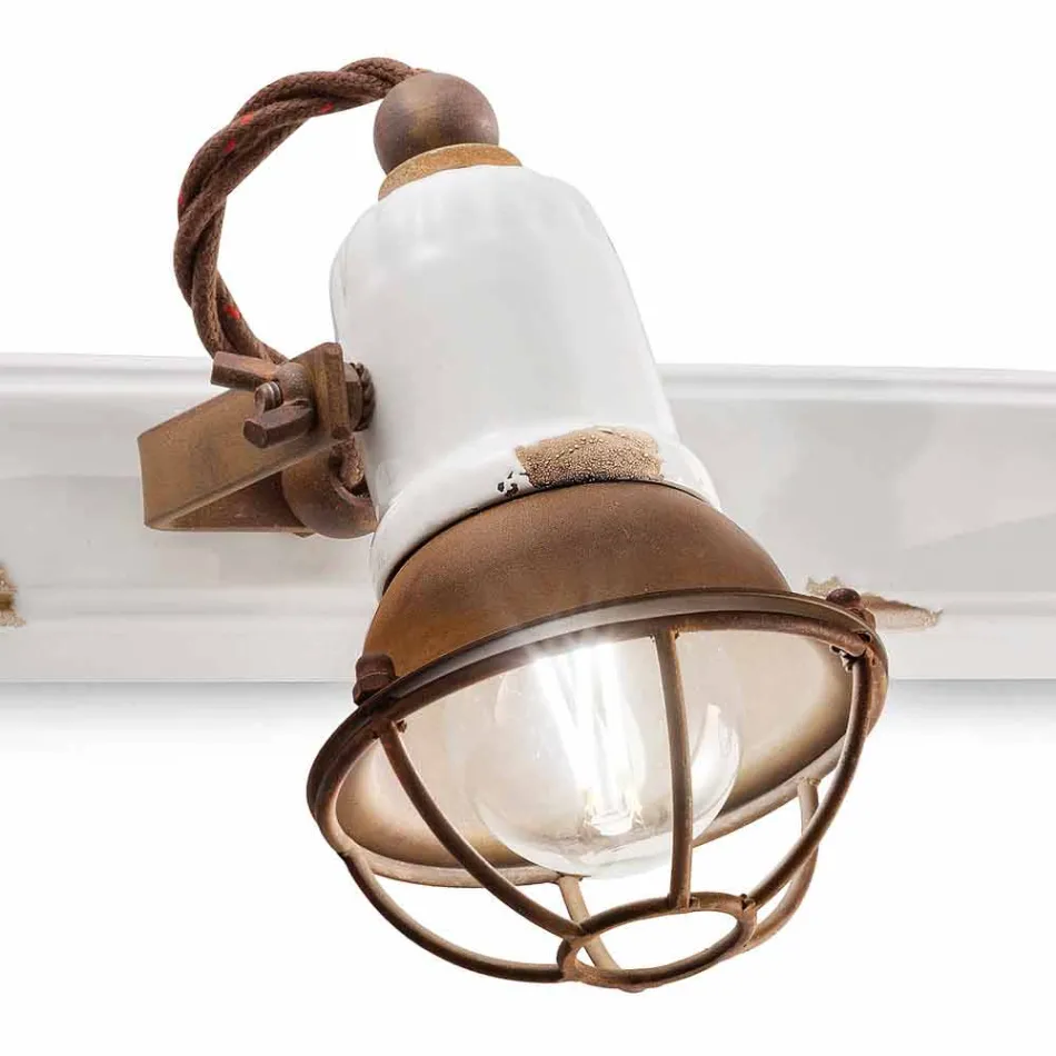 Applique zwei Scheinwerfer Amelia Ferroluce Handwerk Viadurini