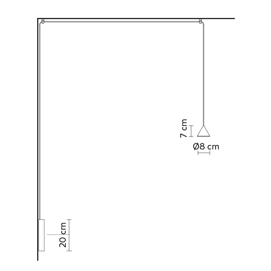 Wandlampe aus schwarzem Aluminium und Kegel Kleines Minimaldesign - Mercado Viadurini