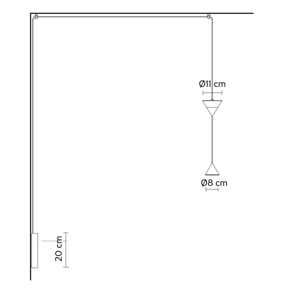 Wandleuchte aus schwarzem Aluminium und minimalistischem Doppelkegel-Design - Mercado Viadurini