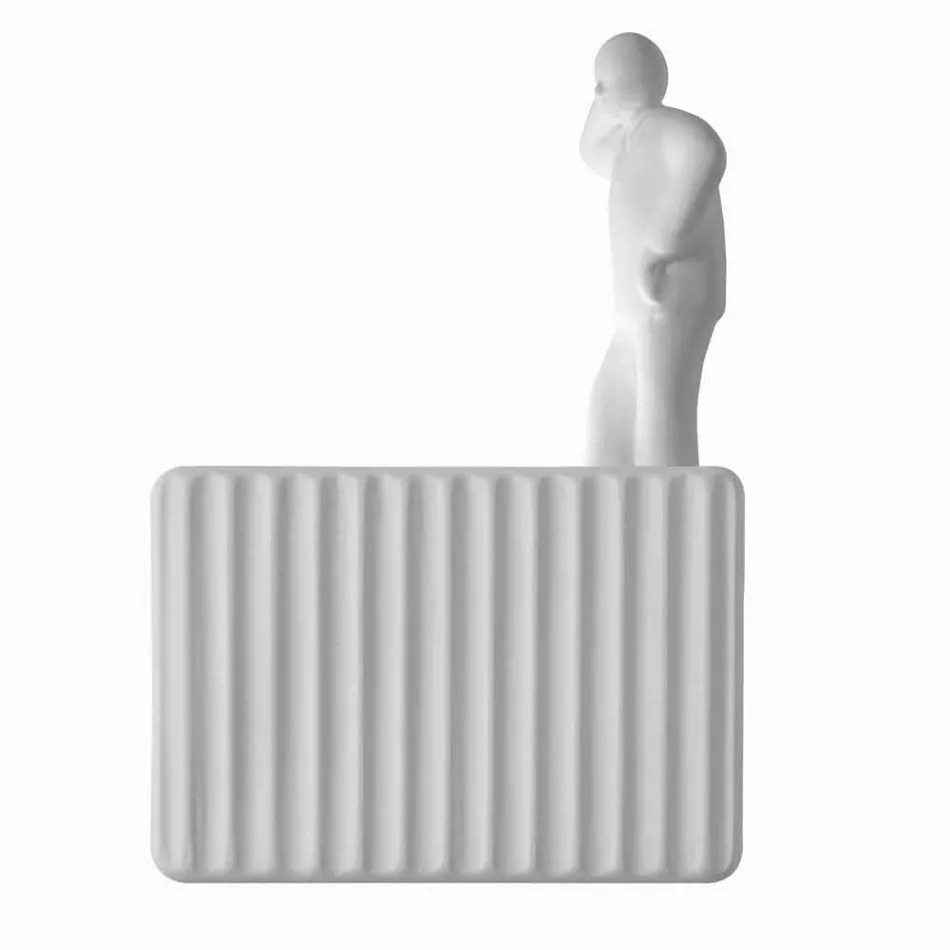 Wandleuchte mit 3 LED-Leuchten aus mattweißer Keramik mit Umarell - Ometto Viadurini