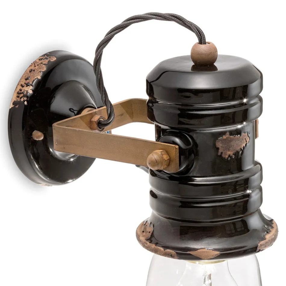 Wandstrahler aus Keramik, Glas und Metall in verschiedenen Ausführungen von Joy Ferroluce Viadurini