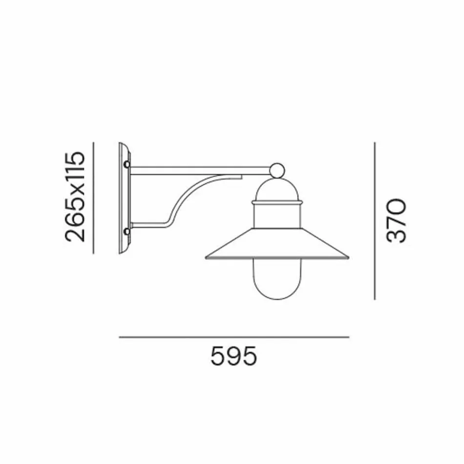 Vintage Außenwandlampe aus Messing, Kupfer und Glas - Borgo von Il Fanale Viadurini