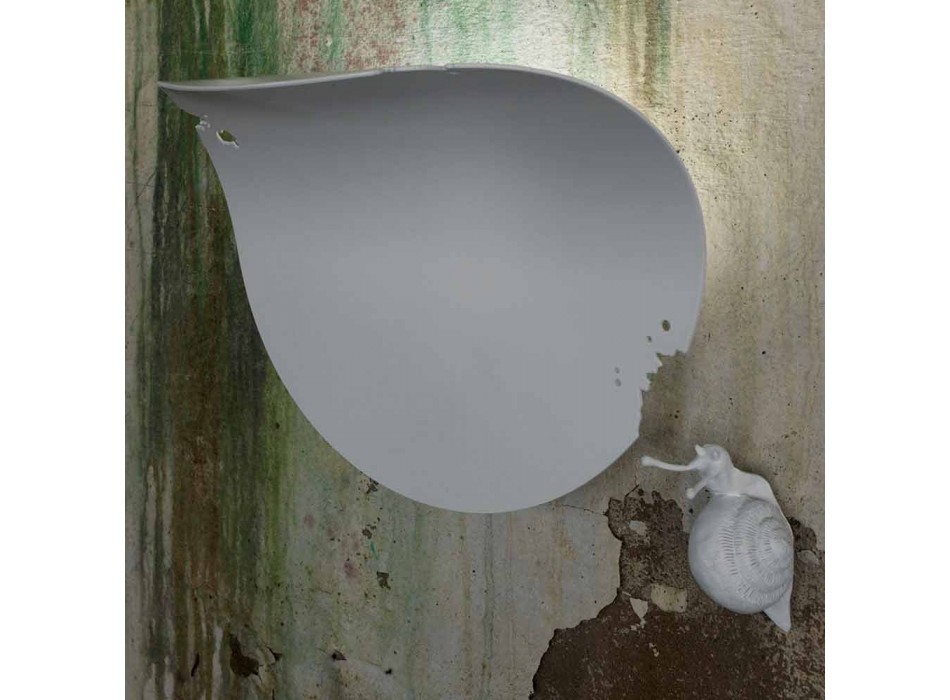 Design Leaf Wandleuchte aus weißer Keramik und Schnecke - Schneckendekoration Viadurini