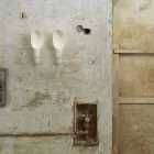 Wandapplikation in mattweißem Keramikdesign mit dekorativen Blumen - Fluxo Viadurini