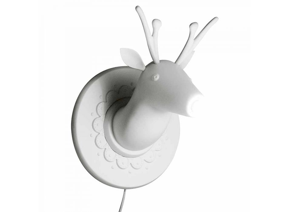 Wandapplikation in Mattweiß Keramik Modernes Design in Cervo - Memento Viadurini