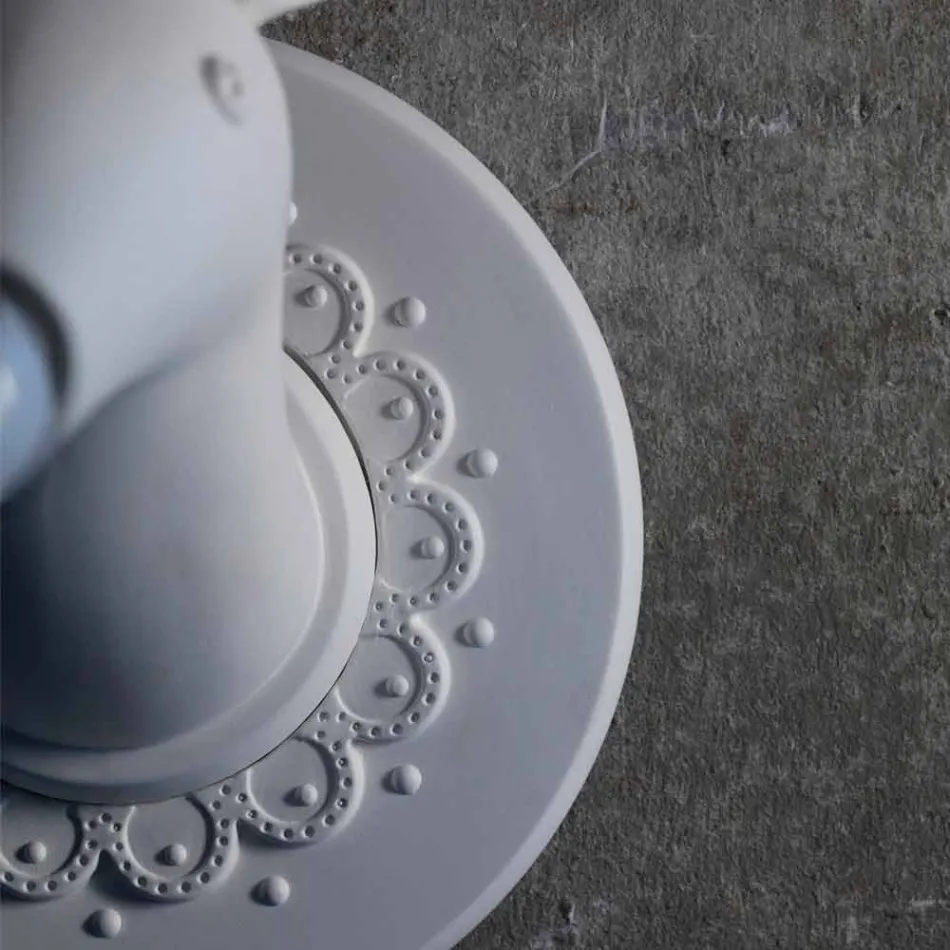 Wandapplikation in Mattweiß Keramik Modernes Design in Cervo - Memento Viadurini