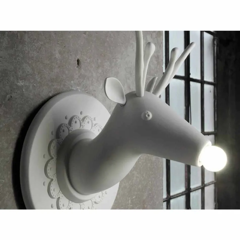 Wandapplikation in Mattweiß Keramik Modernes Design in Cervo - Memento Viadurini