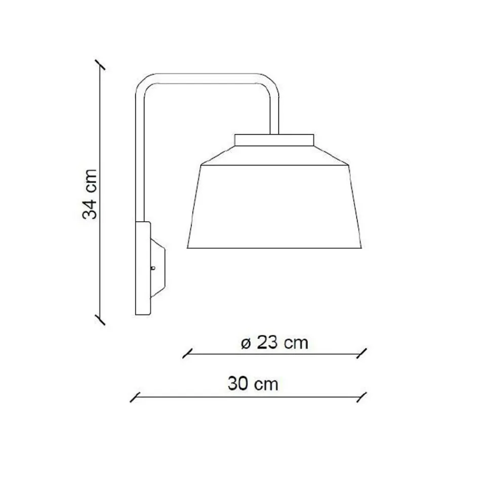 Wandleuchte aus Metall und handgefertigter Keramik mit doppelter Öffnung - 50er Jahre Viadurini
