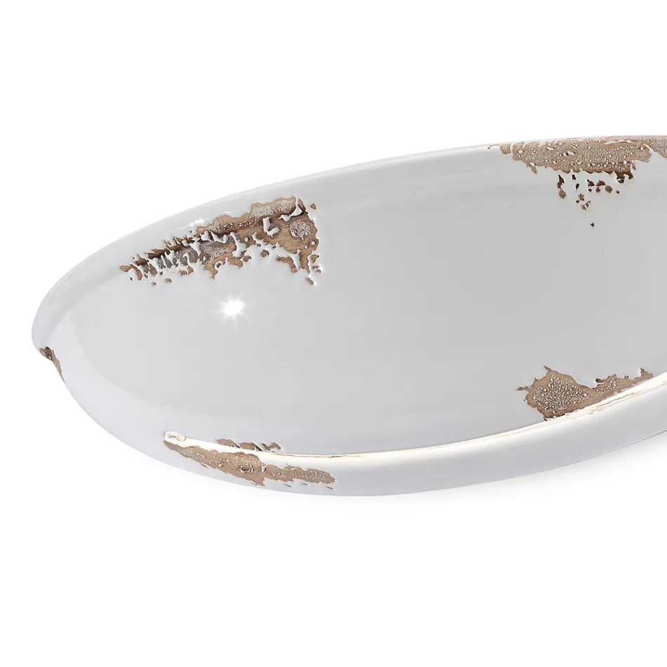 Halbmond-Wandleuchte mit 2 Lichtern aus handbemalter Keramik - Triest Viadurini