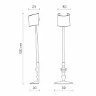 Hohe Wandapplikation aus weißer Keramik und Lampenschirm aus Leinen - Cadabra Viadurini