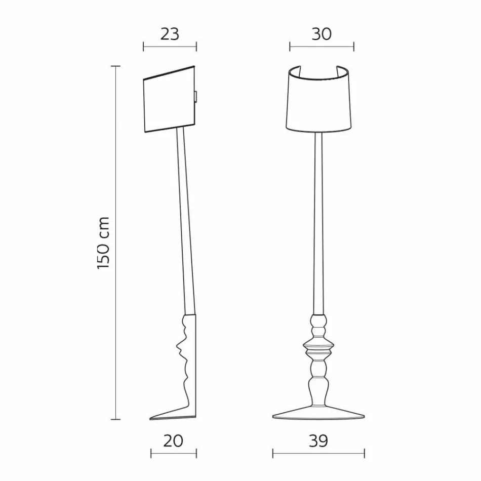 Hohe Wandapplikation aus weißer Keramik und Lampenschirm aus Leinen - Cadabra Viadurini