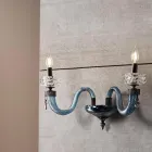 Klassische Wandlampe 2 Lichter Handgefertigtes Luxusglas Made in Italy - Saline Viadurini