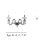 Klassische Wandlampe 2 Lichter Handgefertigtes Luxusglas Made in Italy - Saline Viadurini