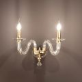 Klassische Wandlampe 2 Lichter Italienisches handgefertigtes Glas und Metall - Rapallo