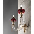 Klassische Wandlampe 2 Lichter mundgeblasenes Glas und florale Details - Bluminda