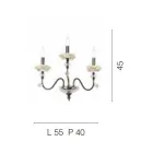 Klassische Wandlampe 3 Lichter aus Porzellan und luxuriösem mundgeblasenem Glas - Eteria Viadurini