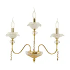 Klassische Wandlampe mit 3 Lichtern aus Glas, Kristall und Luxusmetall - Flandern Viadurini