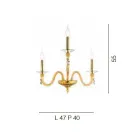 Klassische Wandlampe 3 Lichter aus mundgeblasenem Glas und handgefertigten Details - Phaedra Viadurini