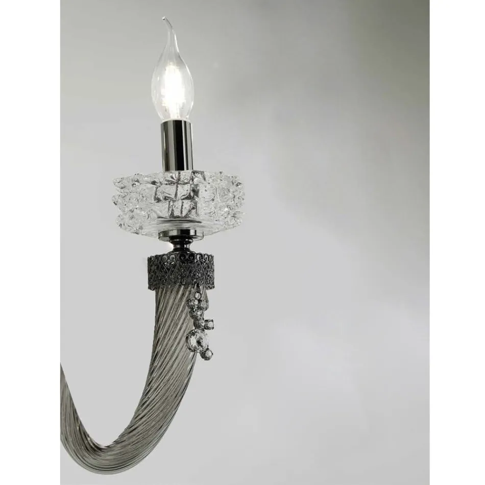 Klassische Wandlampe 3 Lichter Handgefertigtes Luxusglas Made in Italy - Saline Viadurini