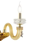Klassische Wandlampe 3 Lichter Handgefertigtes Luxusglas Made in Italy - Saline Viadurini