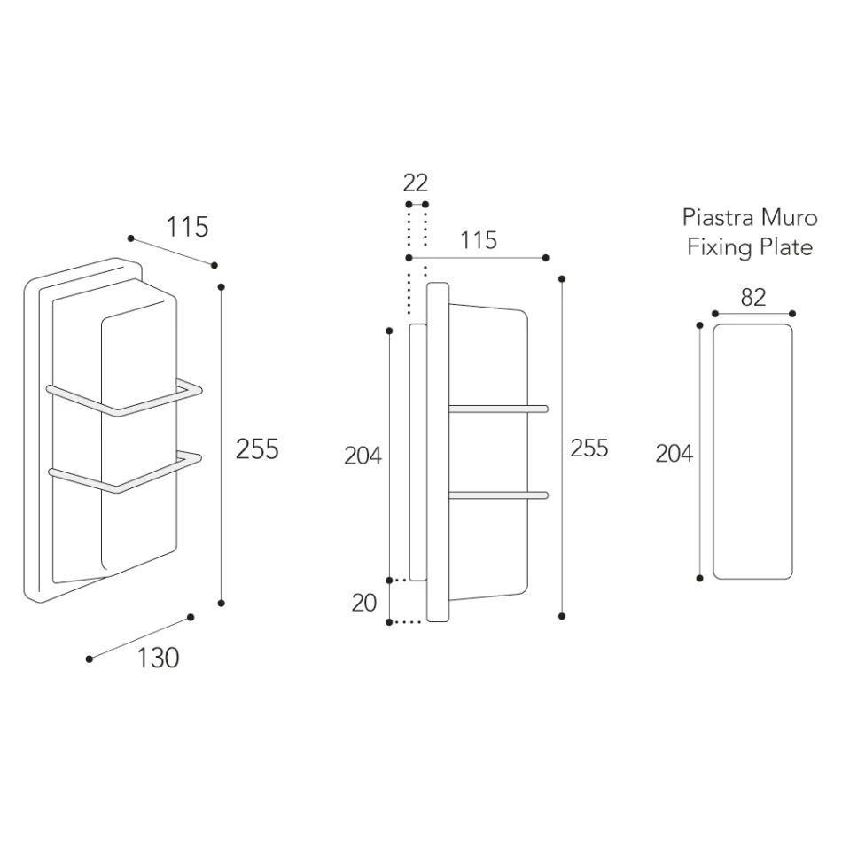 Außenwandleuchte aus Messing, E27, geometrisches Design, hergestellt in Italien – Kristall Viadurini