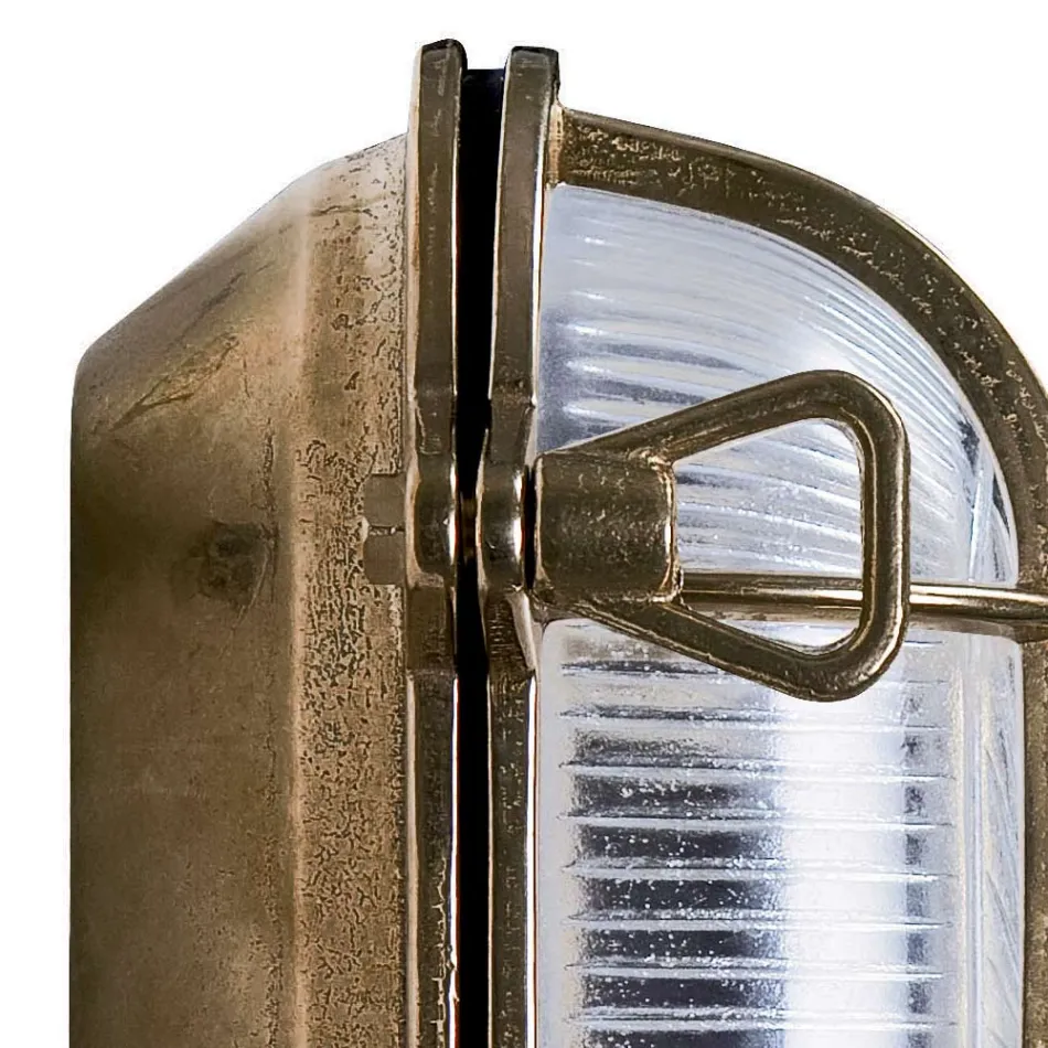 Vintage-Außenwandleuchte aus Messing mit Opal-/Klarglas – Sirene Viadurini