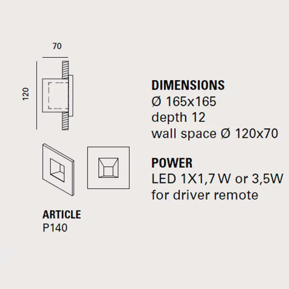 Quadratische Außenwandleuchte, farbiges Terrakotta-Quadrat - Toscot Viadurini
