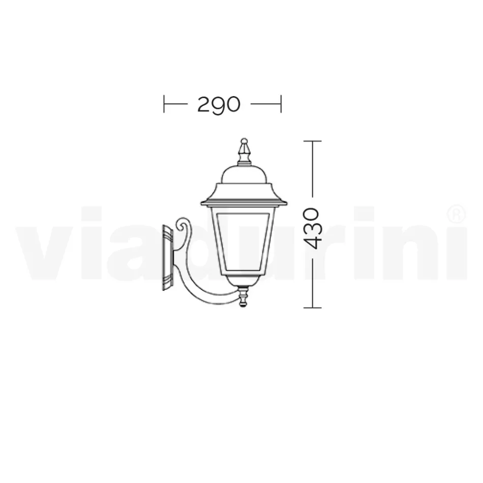 Gartenapplikation aus Aluminium und transparentem Glas Made in Italy - Scintilla Viadurini
