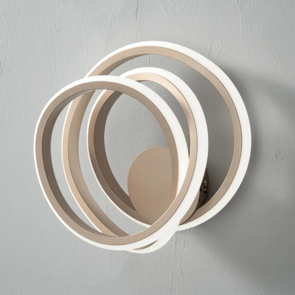 Wandlampe aus goldfarbenem Metall Modernes Design Schlafzimmer - Point Viadurini