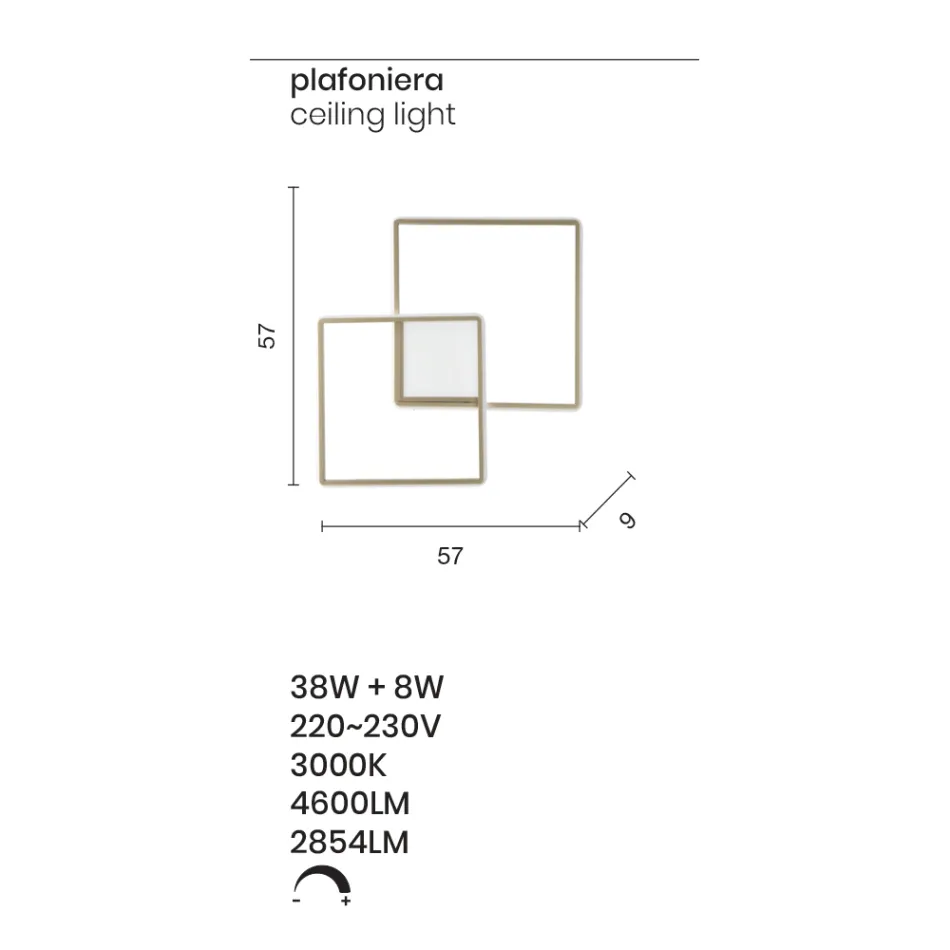 Modern - Formale Wandleuchte aus gold lackiertem Metall mit LED Viadurini