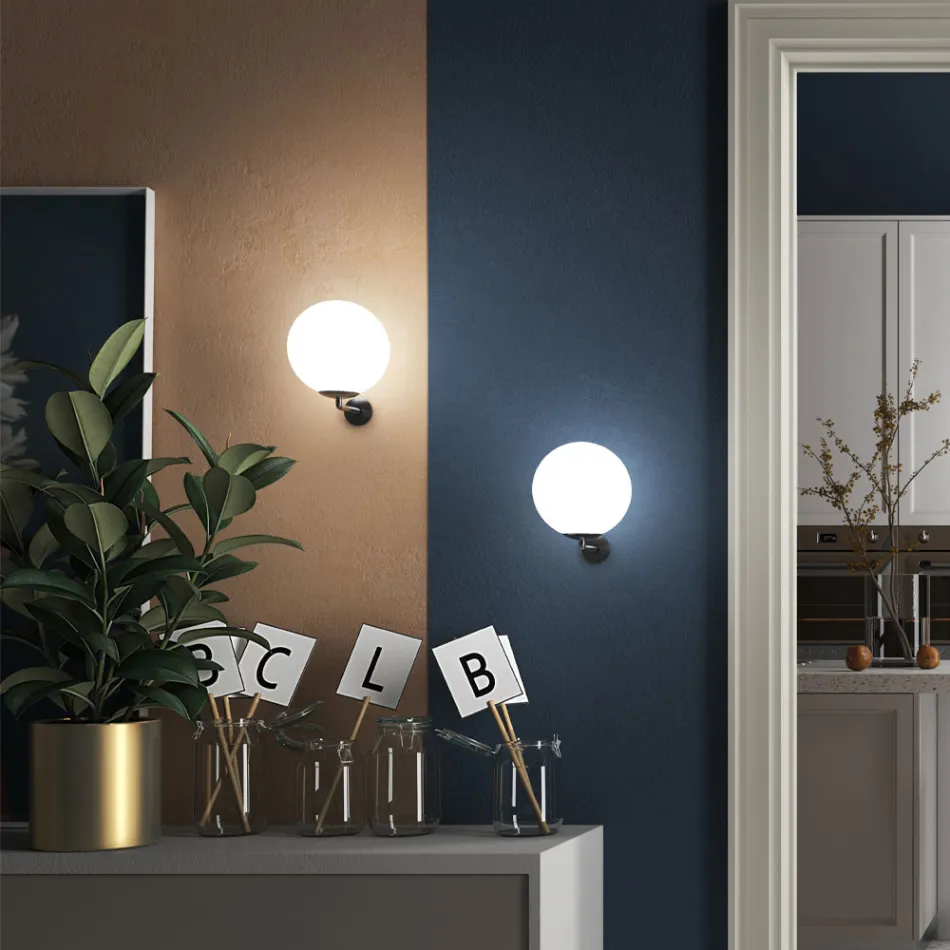 Modernes Design mundgeblasene Wandleuchte aus venezianischem Glas - Moon Viadurini